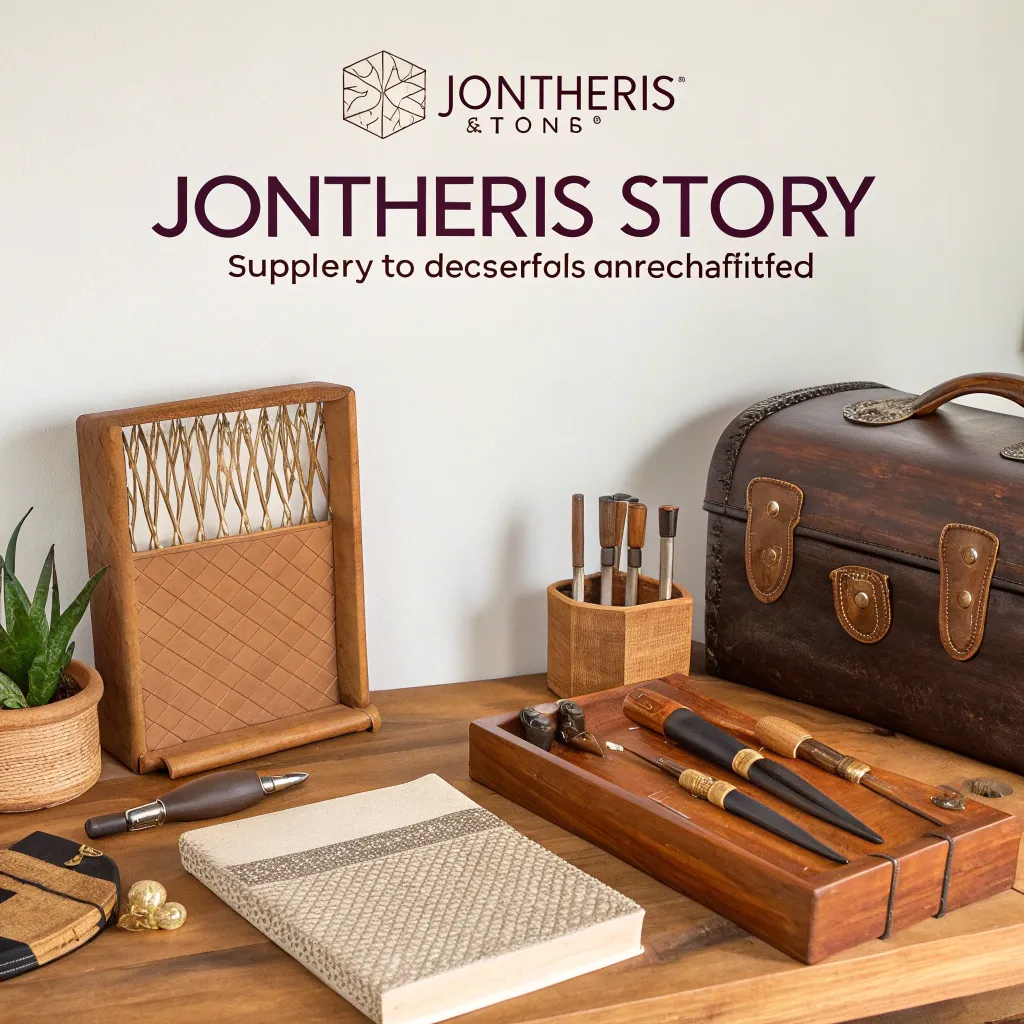 Handcrafted supplies showcasing the JONTHERIS story